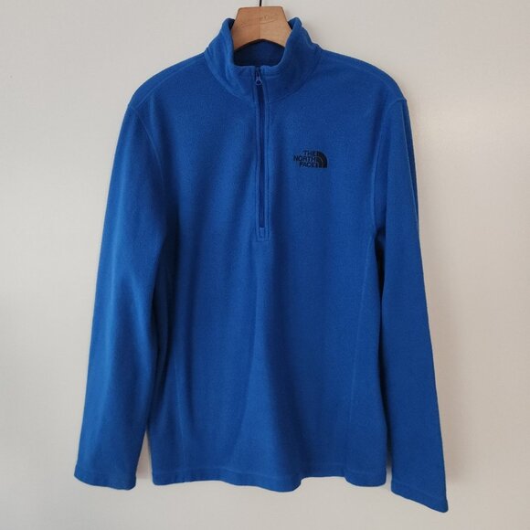 The North Face 1/2 Zip Fleece Pullover Blue Warm Lightweight Mens Medium - Picture 3 of 10